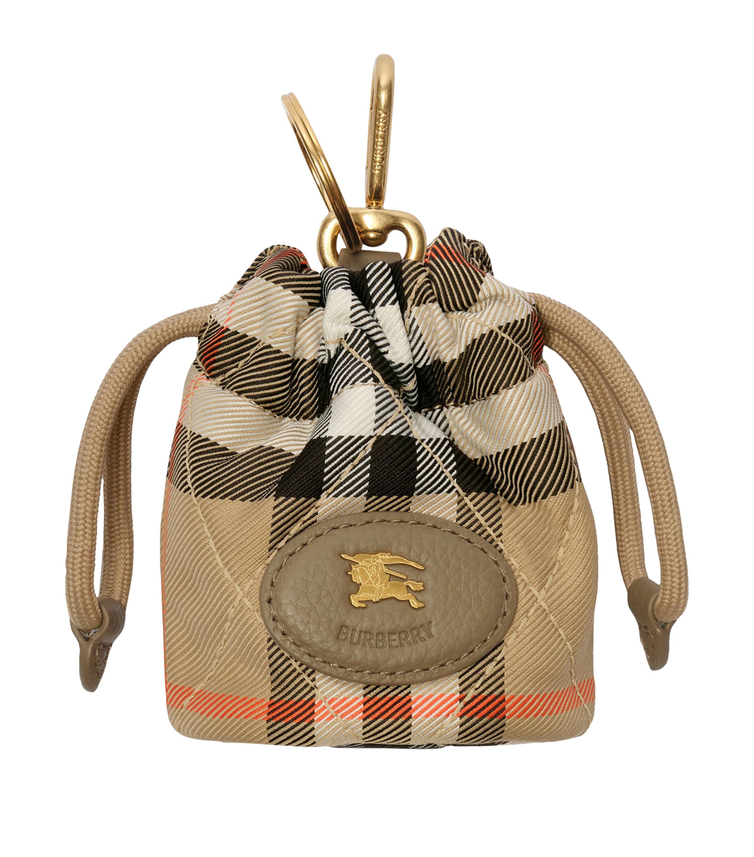 Burberry Horseshoe Pouch Bag Charm Sand