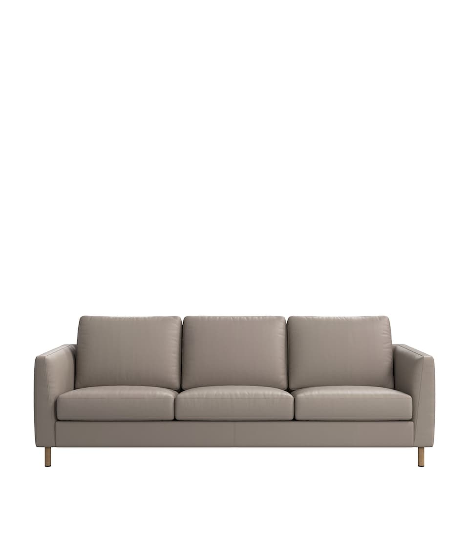 BoConcept Nordic Grained Leather Indivi 3-Seater Sofa Light Grey