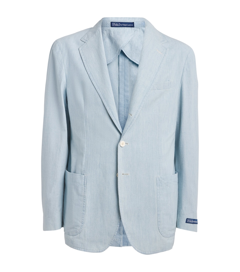 Polo Ralph Lauren Mens Linen Single-Breasted Blazer Chambray