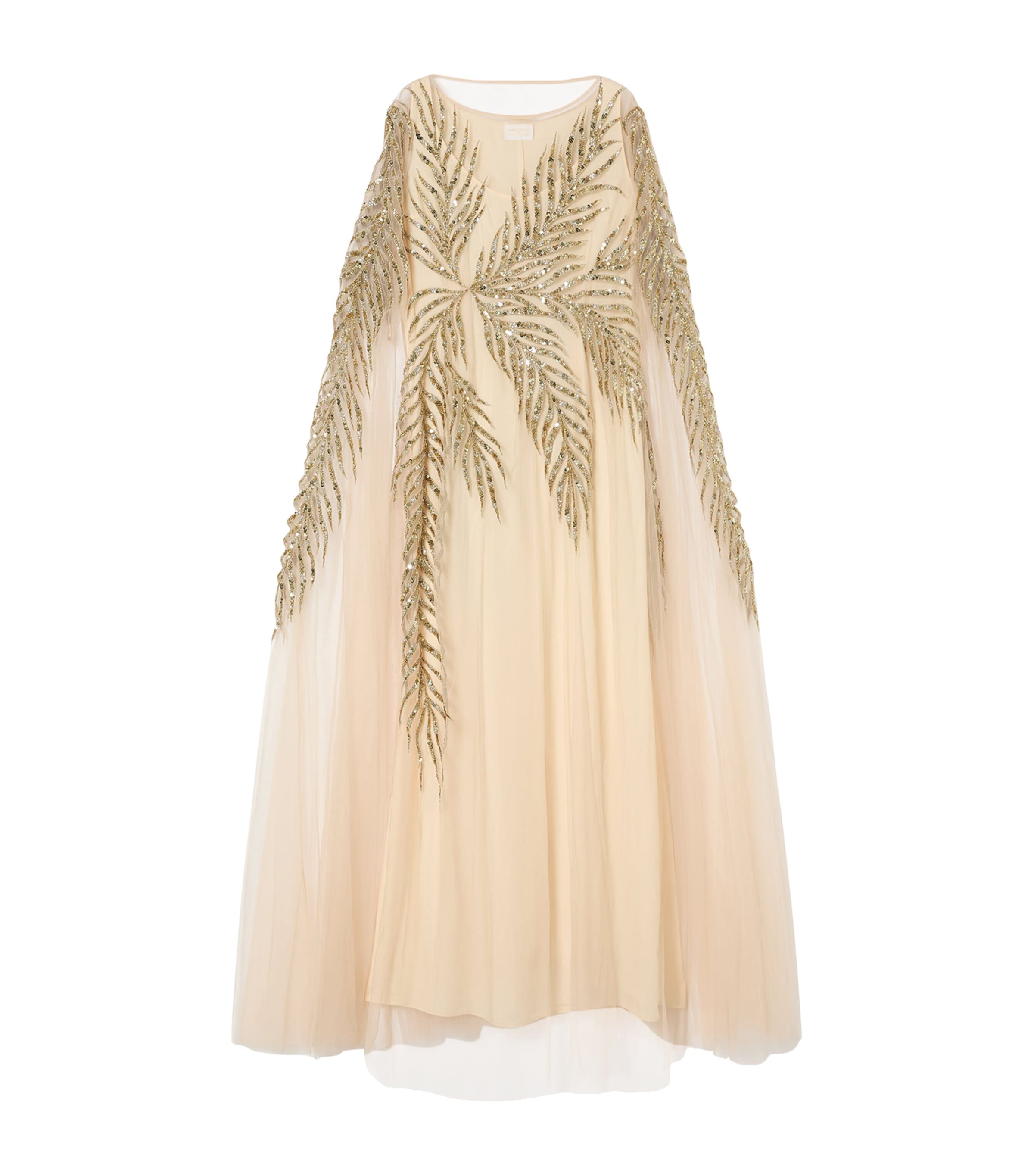 Marina Rinaldi Womens x Tony Ward Embellished Maxi Dress and Cape White
