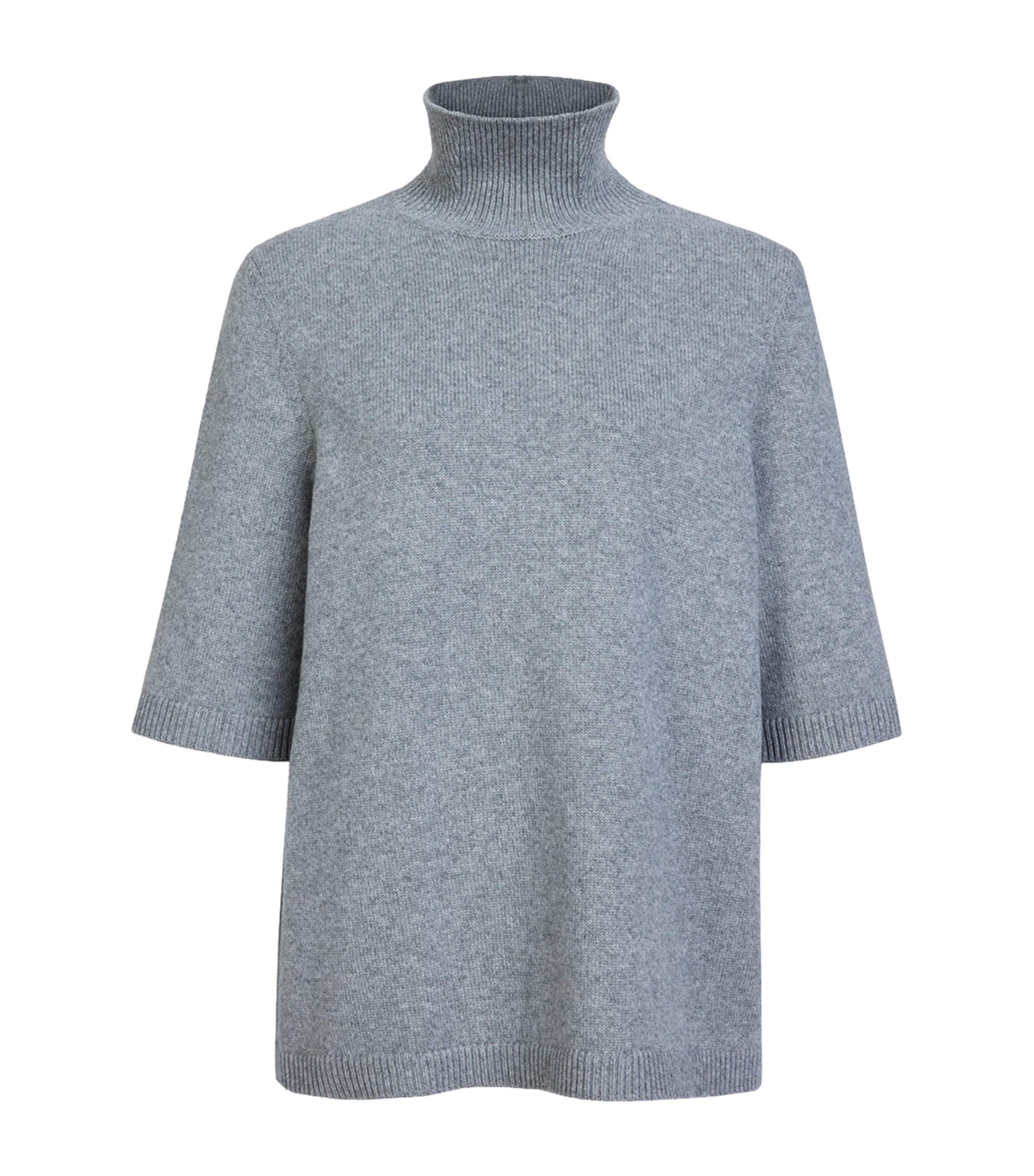 Alaïa Womens Cashmere-Blend High-Neck Sweater China Grey