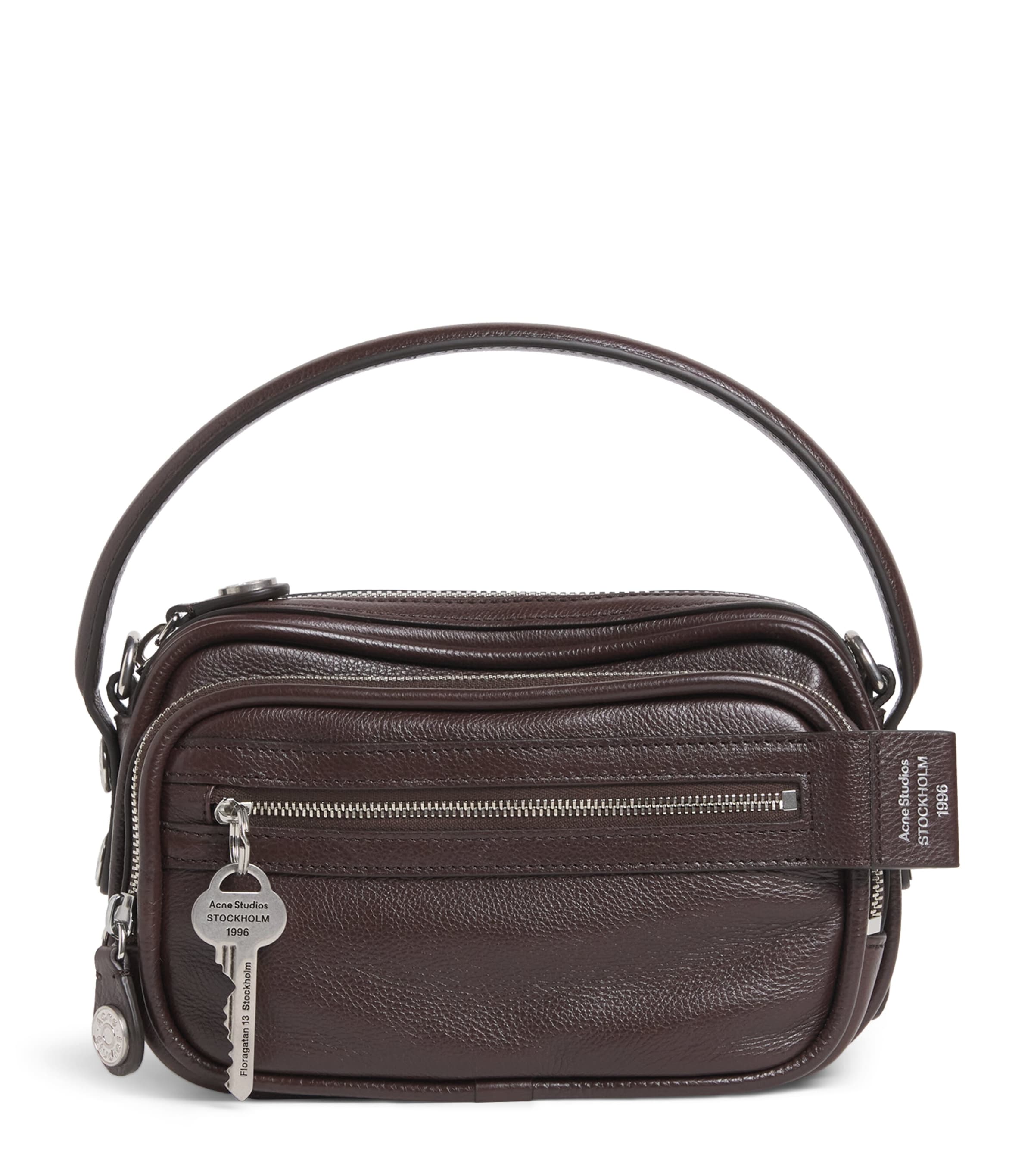 Acne Studios Leather Camero Kit Cross-Body Bag Adn Chocolate Brown