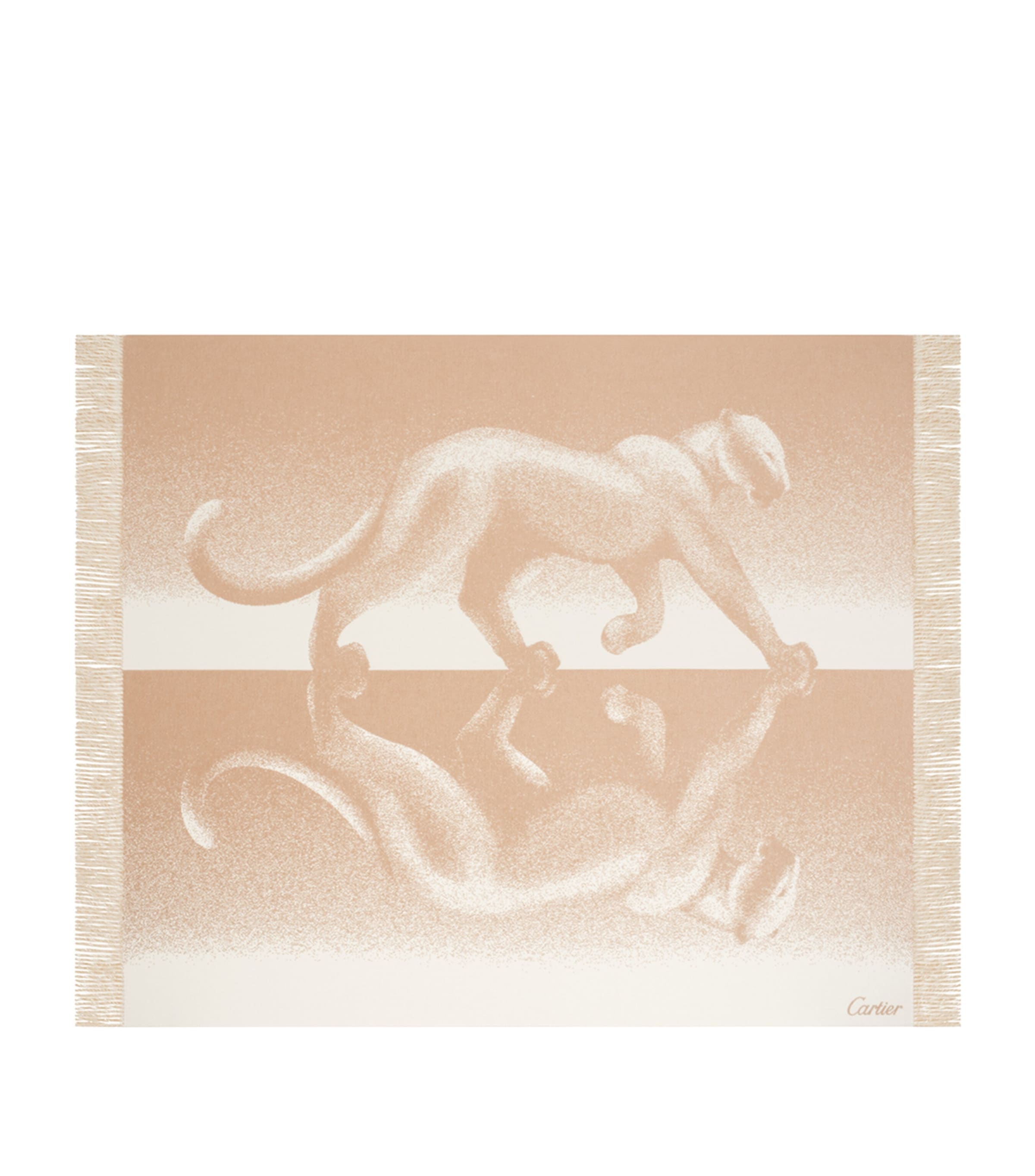 Cashmere Reflecting Panthère de Cartier Blanket (190cm x 140cm)