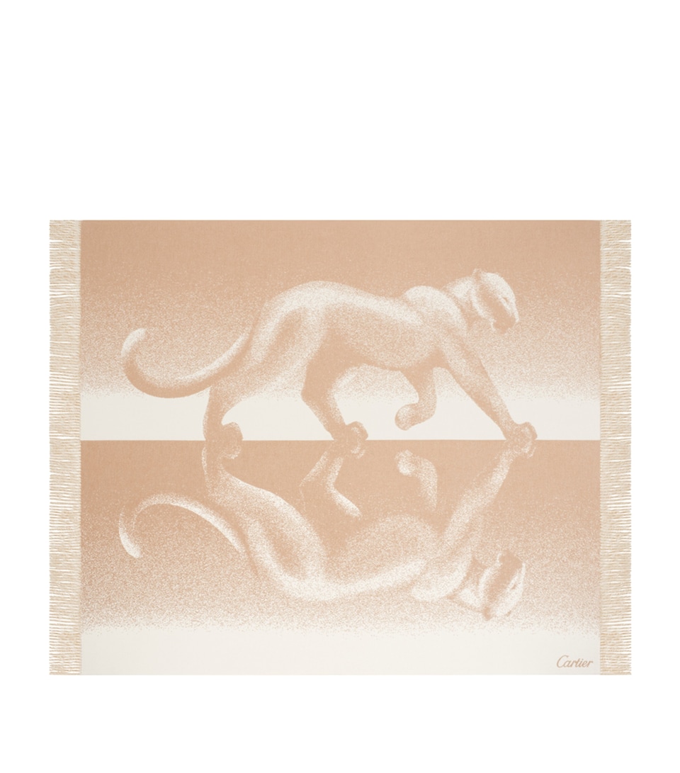 Cashmere Reflecting Panthère de Cartier Blanket (190cm x 140cm)