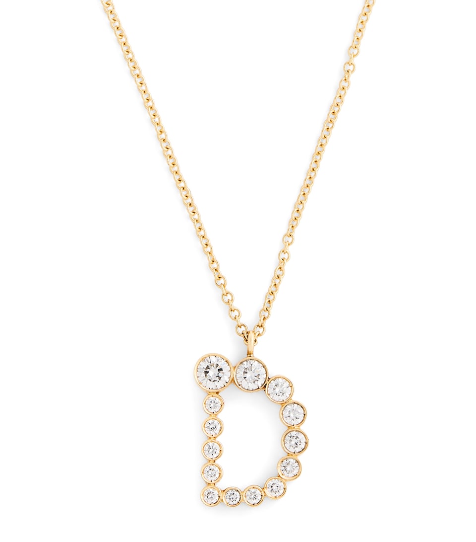 Sophie Bille Brahe Yellow Gold and Diamond Soprano 'D' Necklace Yellow Gold