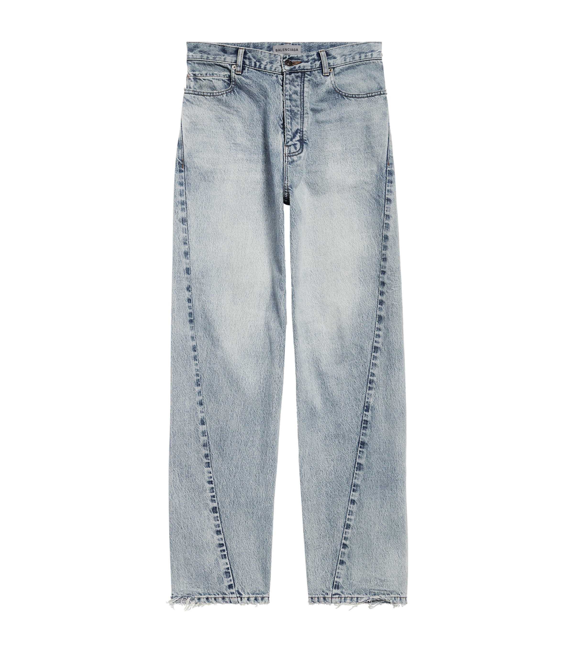 Balenciaga Womens Twisted Seam Straight-Leg Jeans