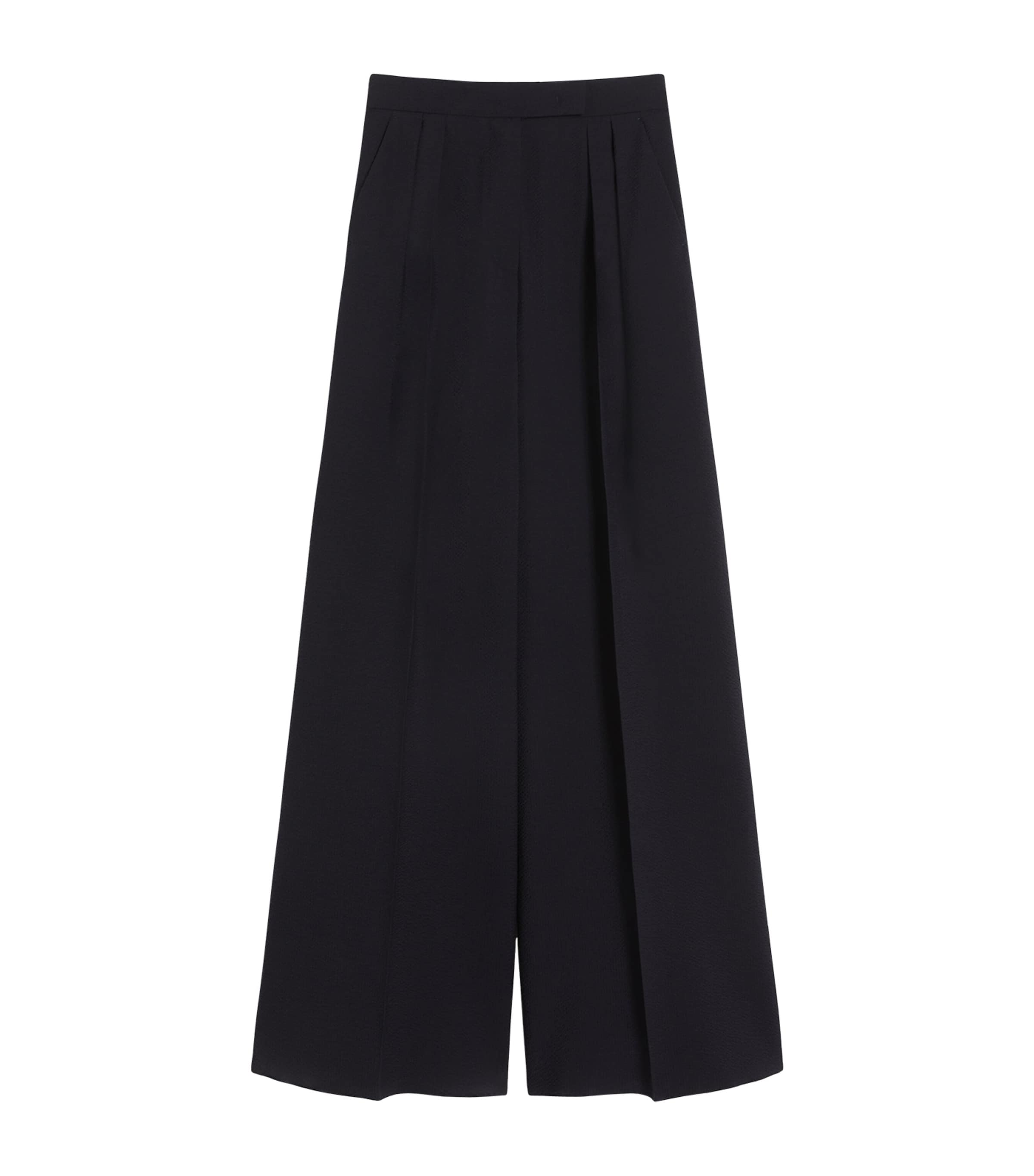 Wool-Blend Wide-Leg Trousers