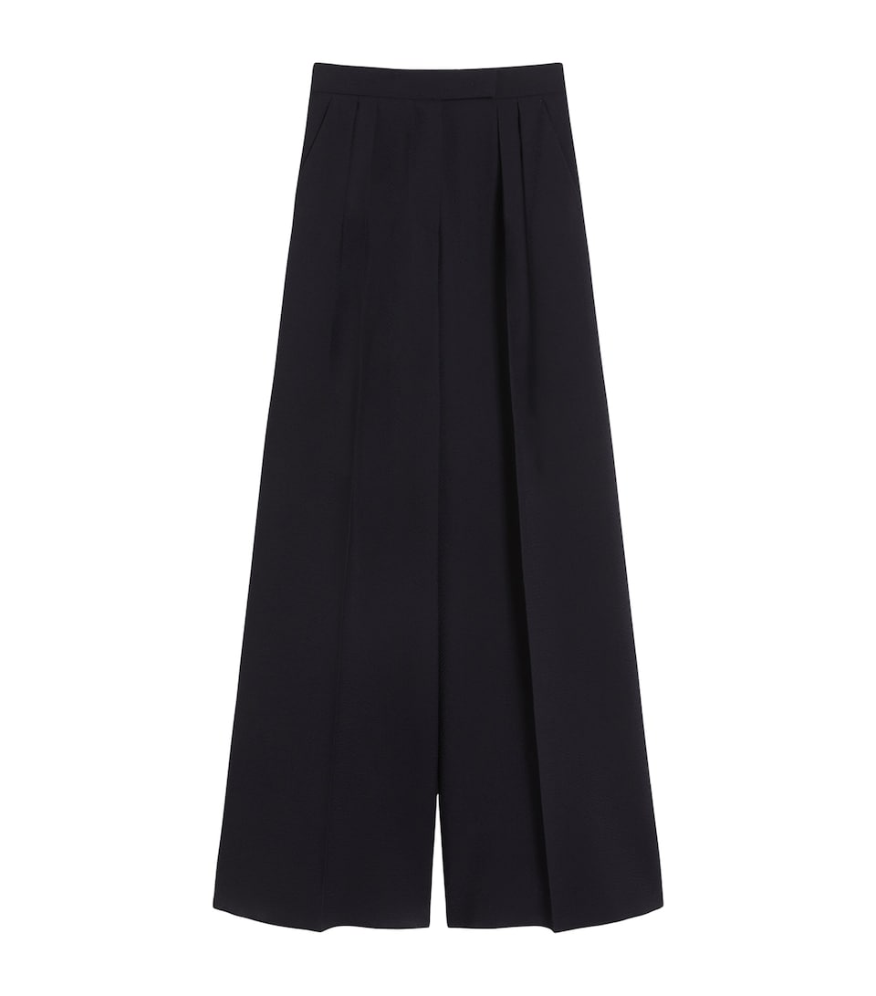 Wool-Blend Wide-Leg Trousers