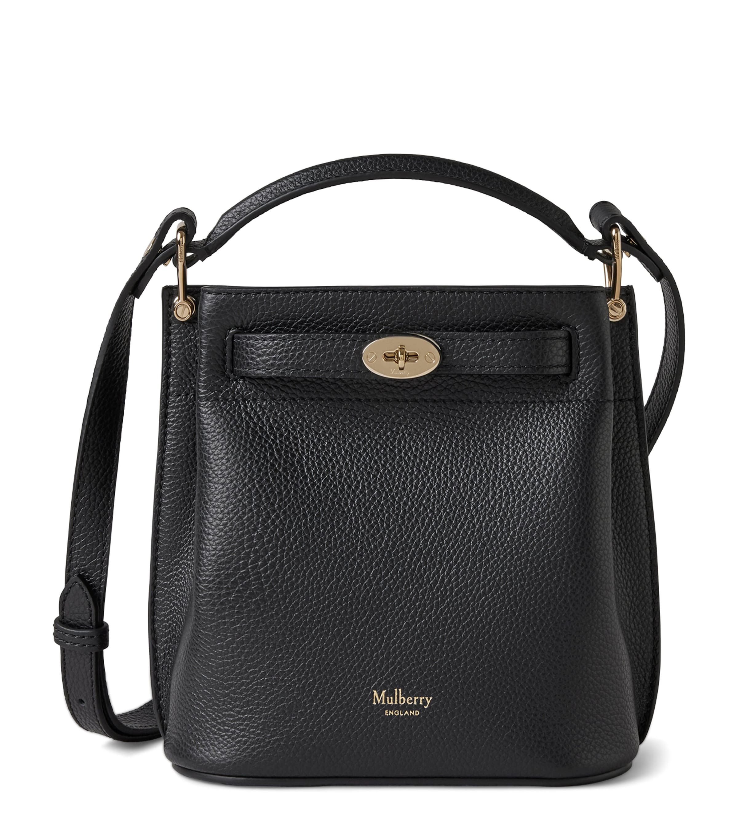 Mulberry Mini Leather Islington Bucket Bag Black