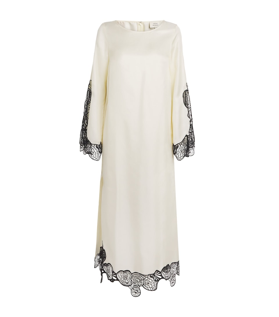 Silk Lace-Detail Soto Midi Dress