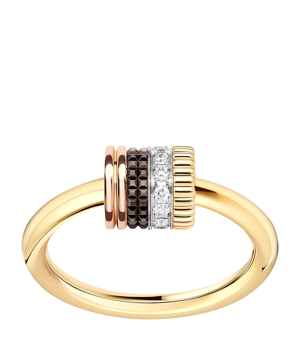 Mixed Gold and Diamond Quatre Classique Ring