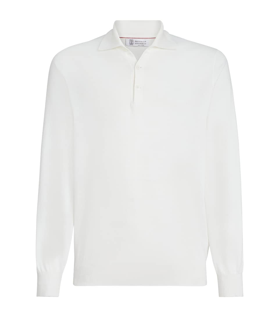 Brunello Cucinelli Mens Cotton Polo Sweater