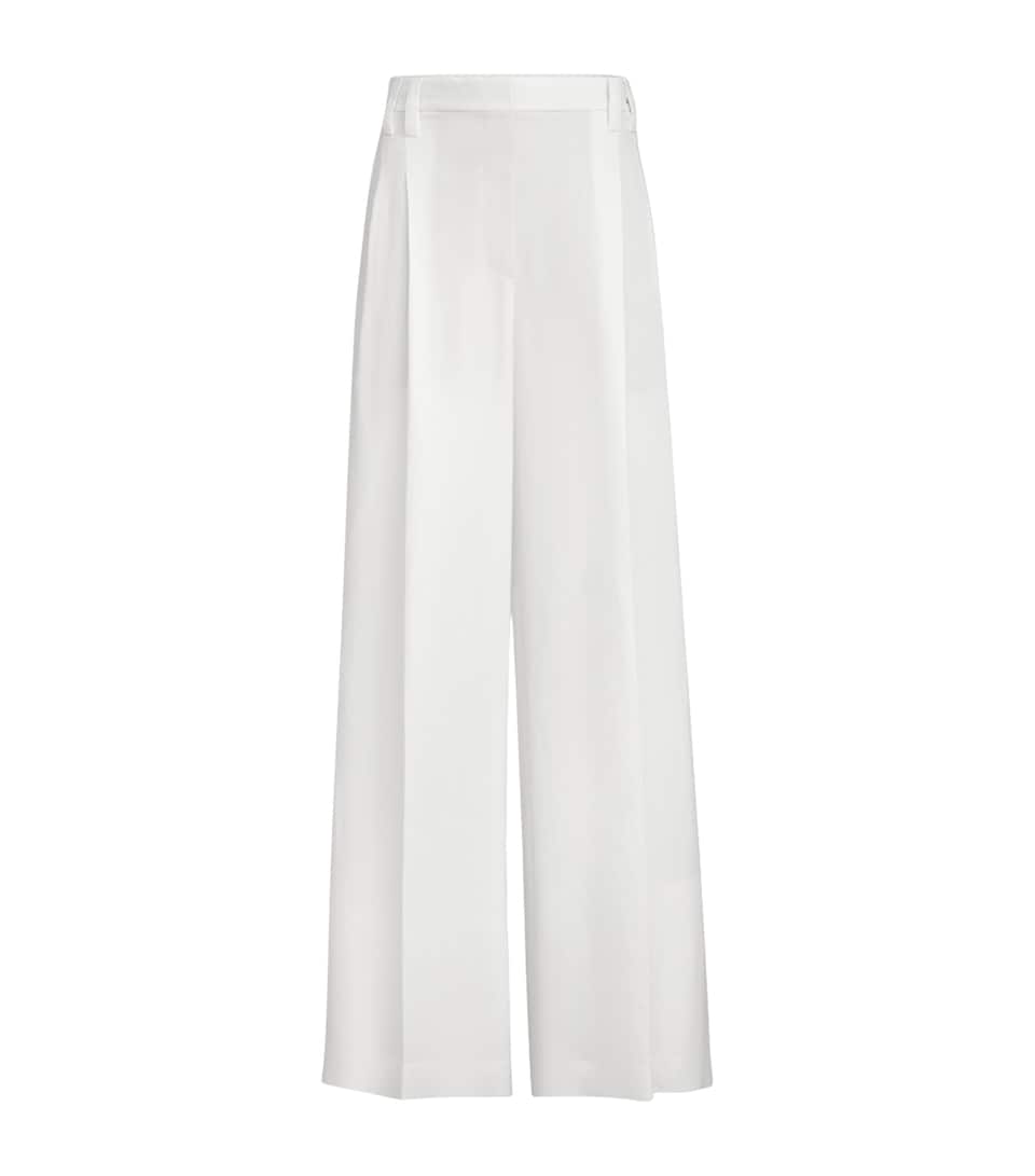 Twill Wide-Leg Trousers