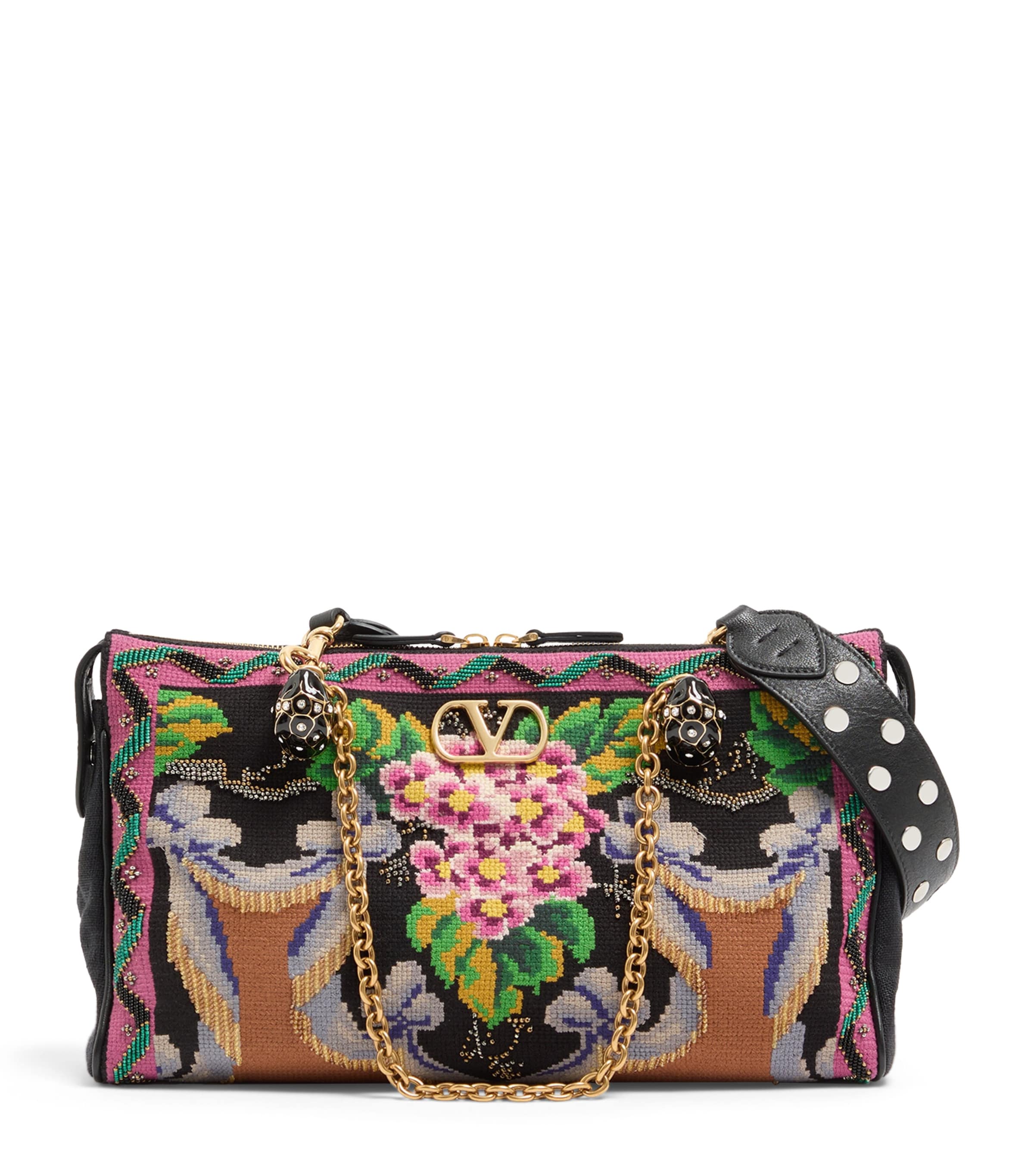 Valentino Garavani Medium Beaded Panthea Shoulder Bag