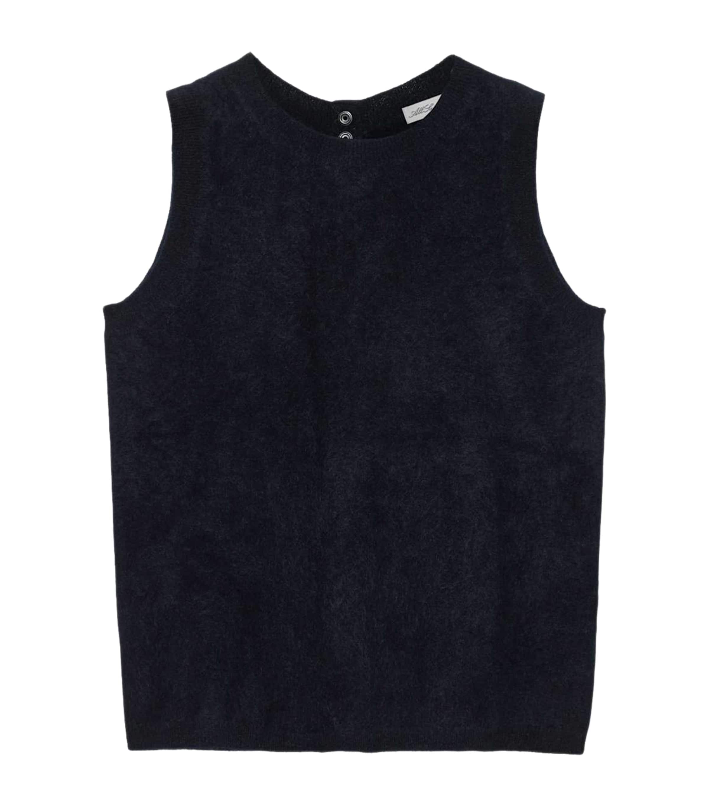 AllSaints Womens Cashmere Ada Tank Top Navy Blue