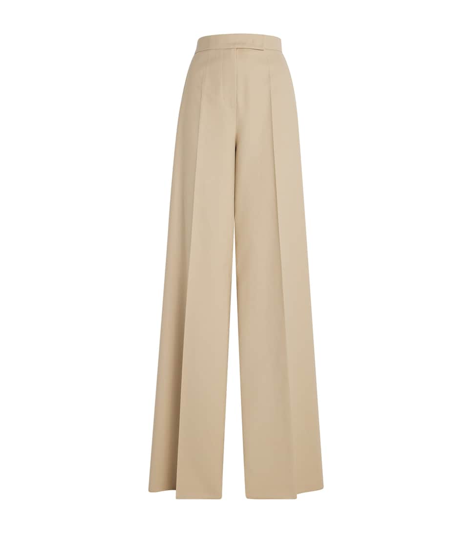 Stretch-Cotton Wide-Leg Trousers