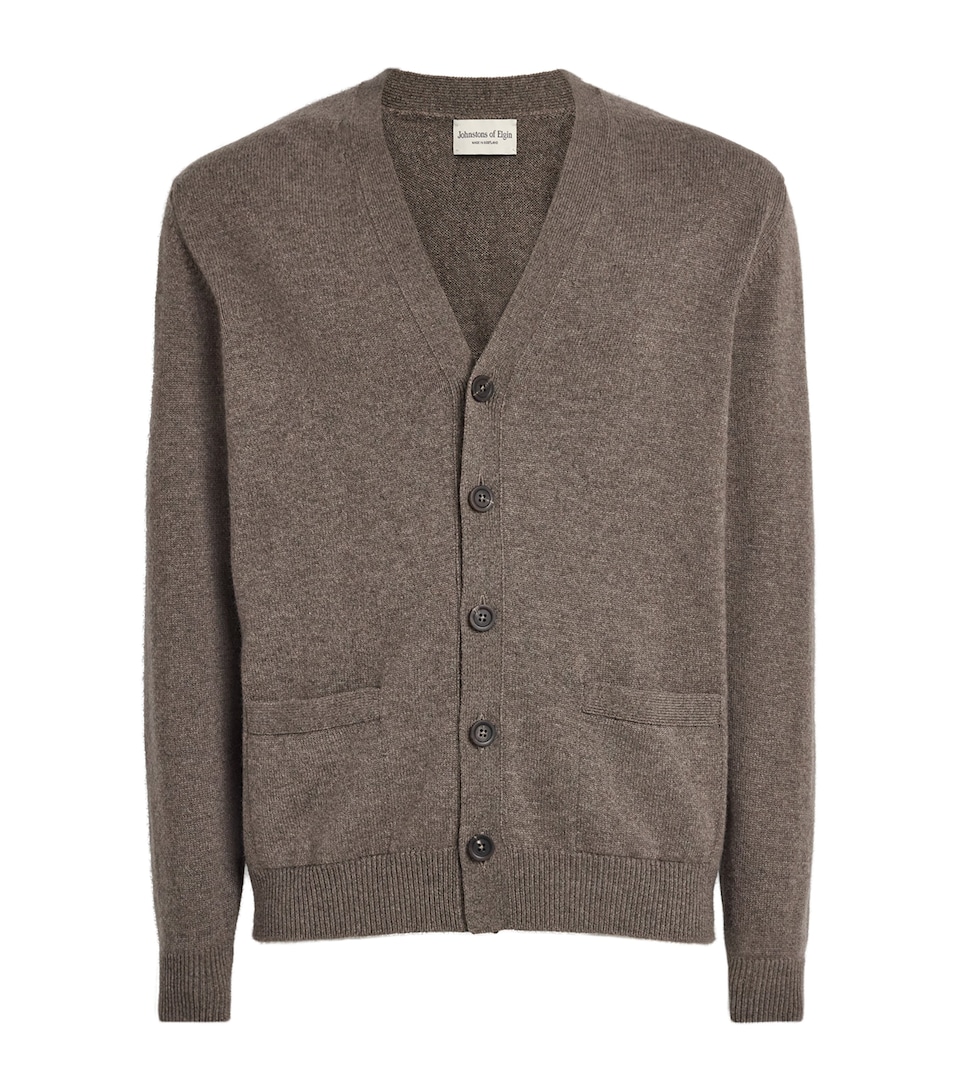 Johnstons Of Elgin Mens Cashmere Redpath Cardigan Heathcote