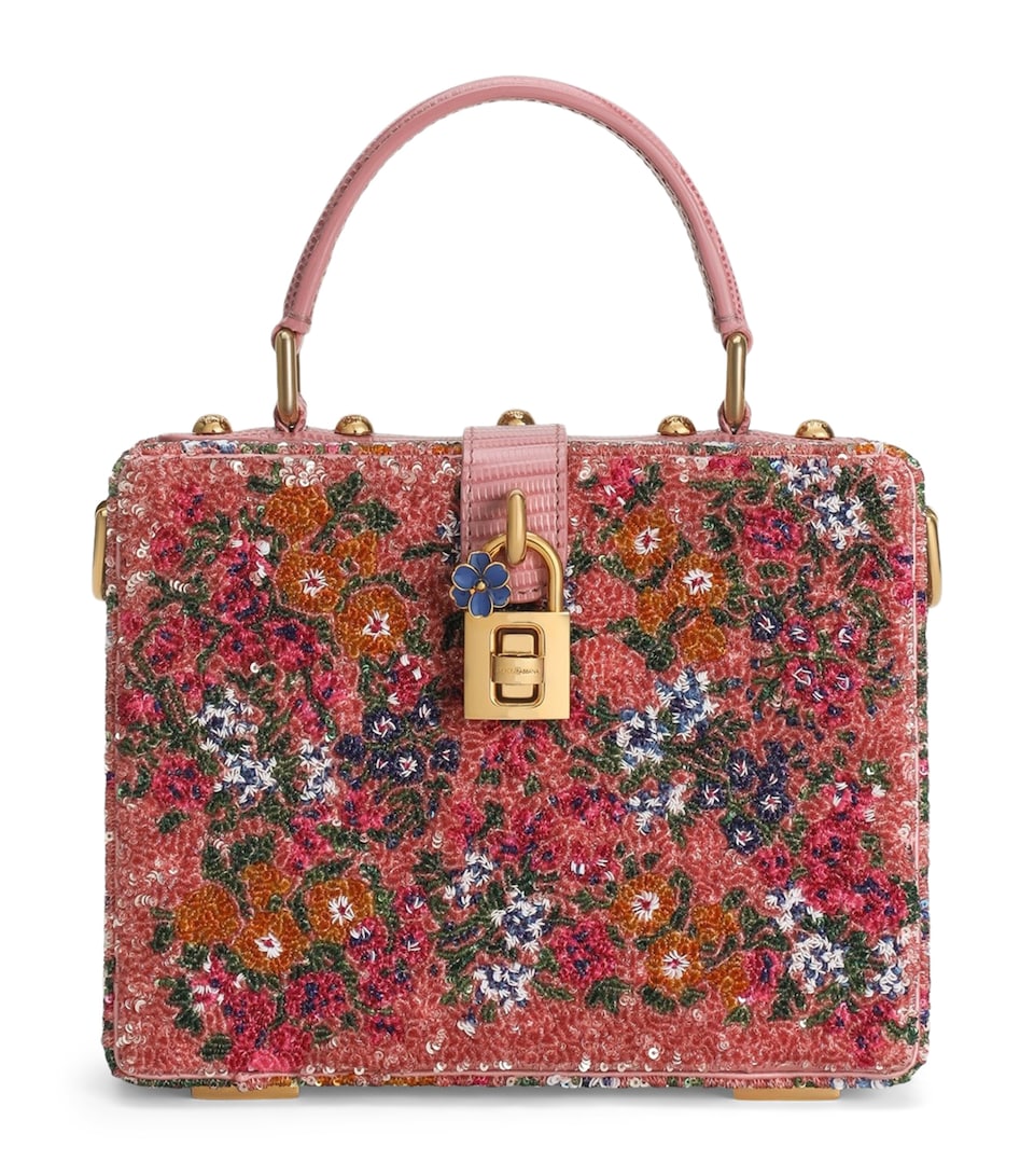 Dolce&Gabbana Embellished Dolce Box Top-Handle Bag Pink/mult