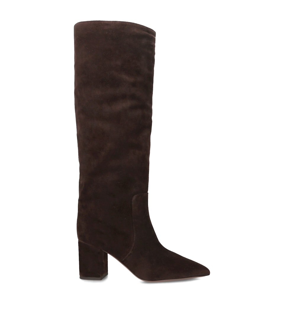 Paris Texas Suede Anja Knee-High Boots 70 Dark Brown