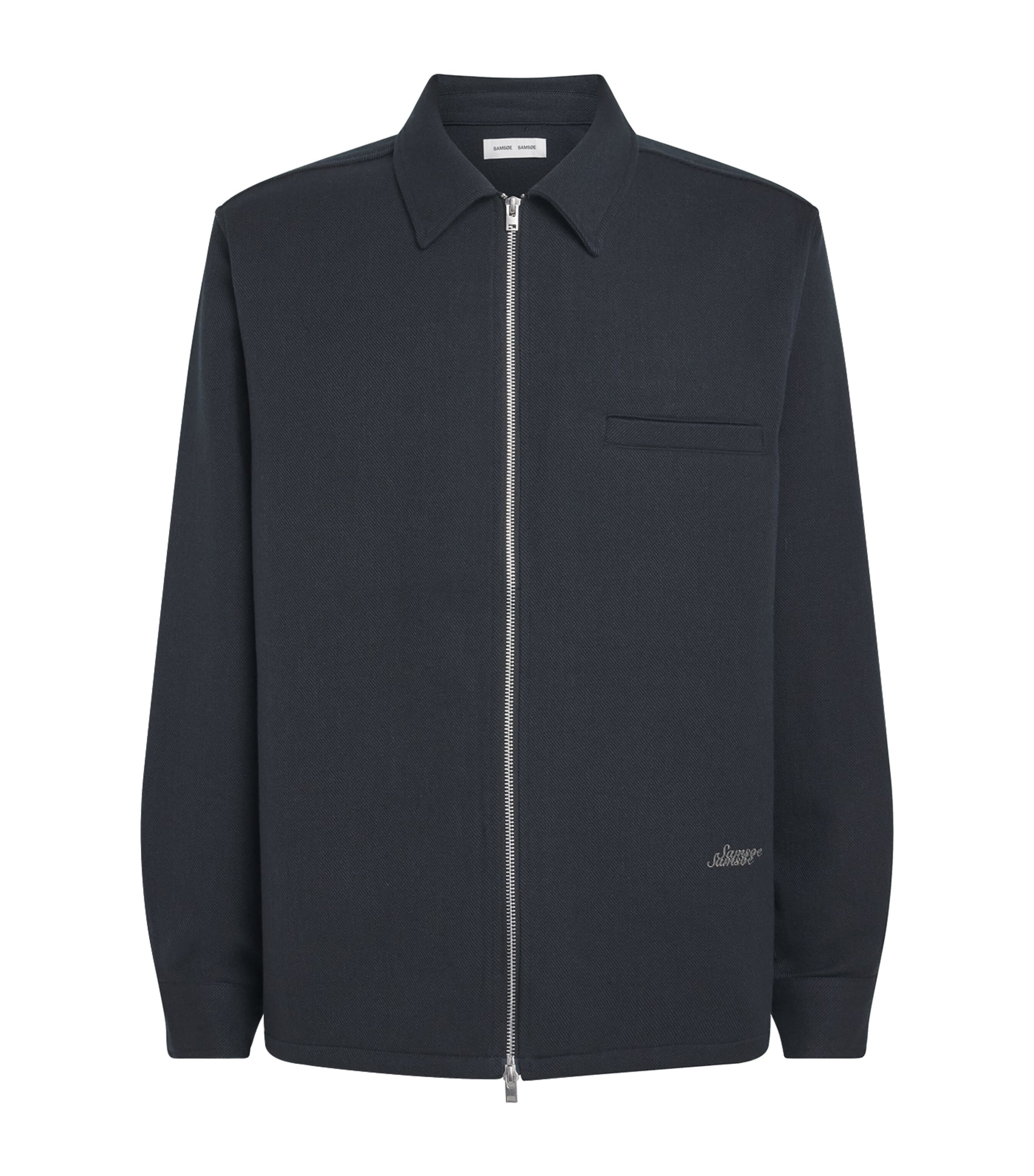 Samsøe Samsøe Mens Organic Cotton-Blend Sadamon Jacket Dark Grey Mel.
