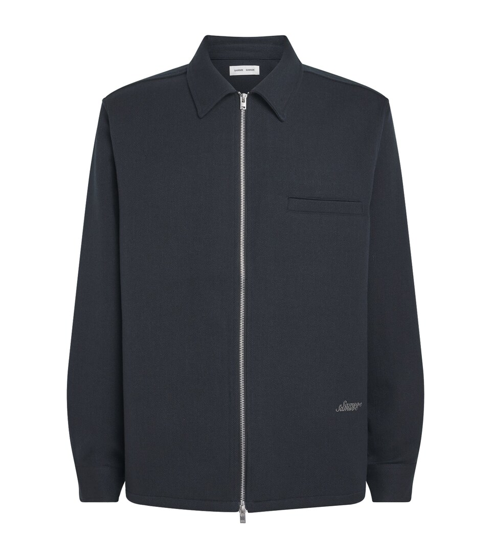 Samsøe Samsøe Mens Organic Cotton-Blend Sadamon Jacket Dark Grey Mel.