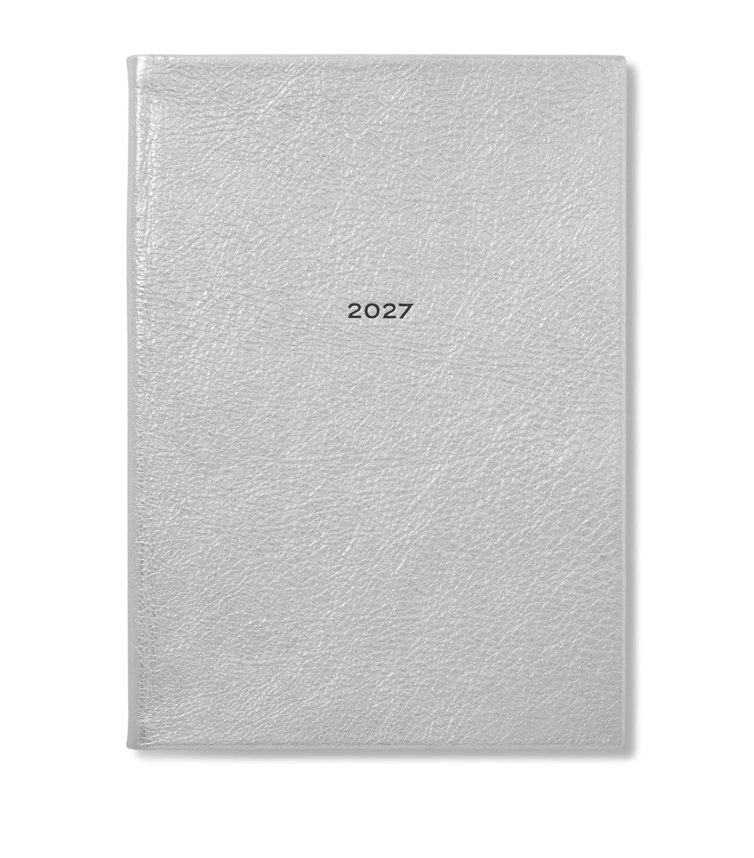 Smythson Leather Soho Weekly Diary 2027 Silver