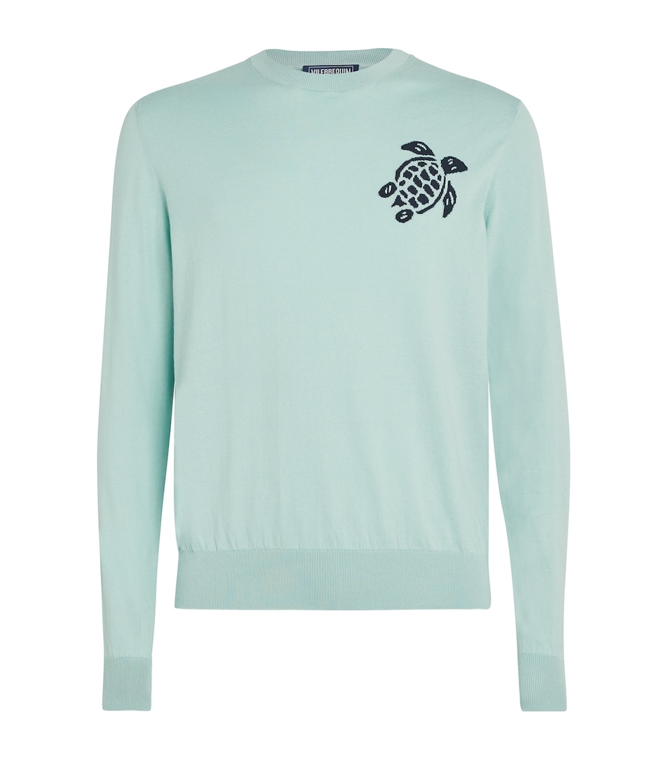 Cotton Turtle Jacquard Sweater