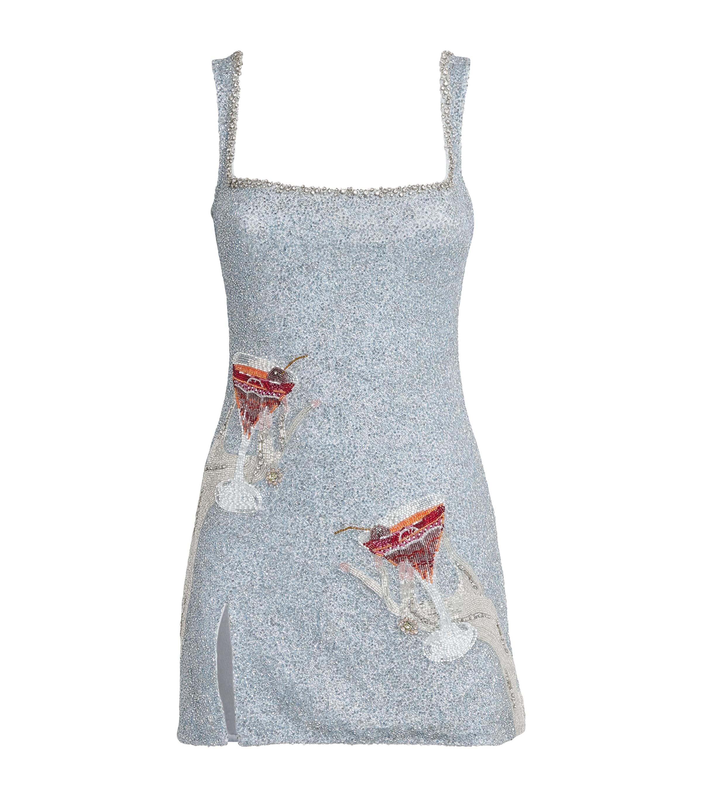 Clio Peppiatt Womens Manhattan Mini Dress Light Blue