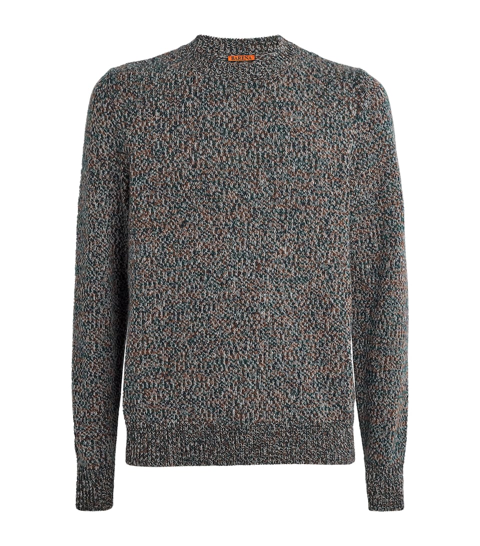 Wool Speckled-Knit Sweatshirt