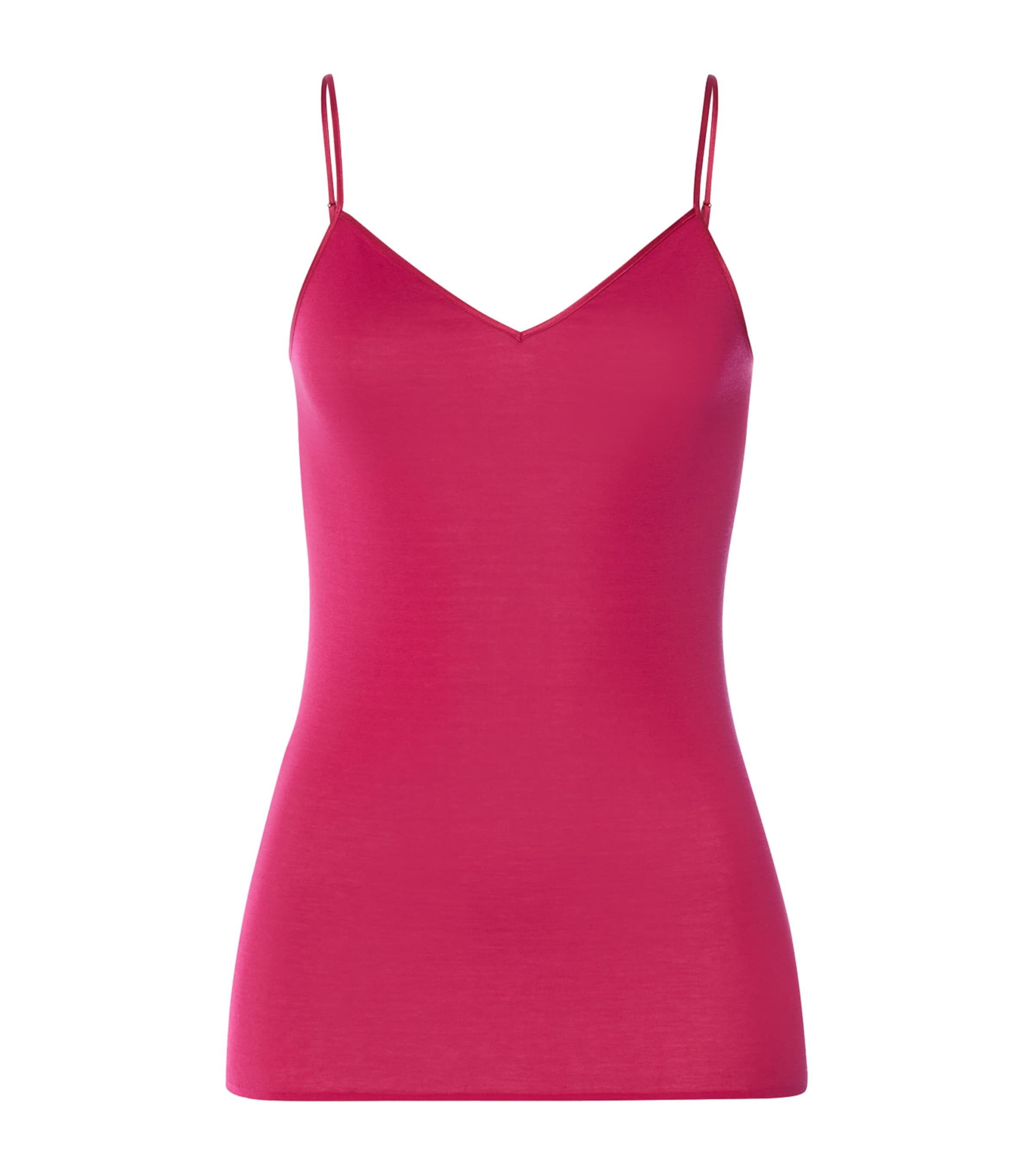 Hanro Womens Cotton Seamless Tank Top Light Sangria