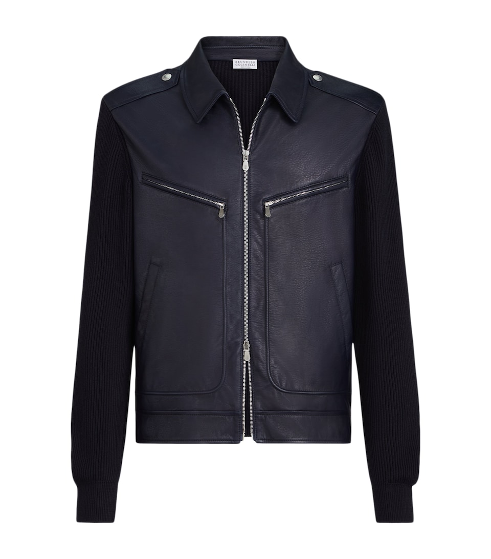 Knitted Leather Jacket