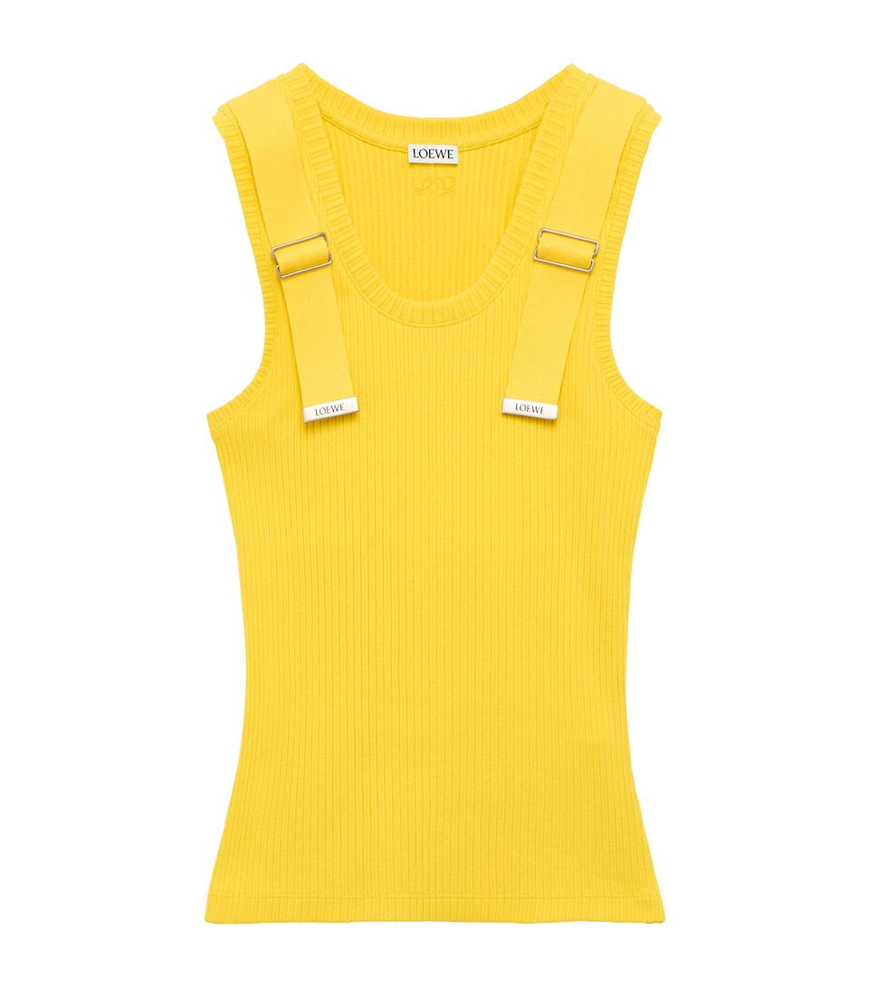 LOEWE Womens Embellished Tank Top Yellow