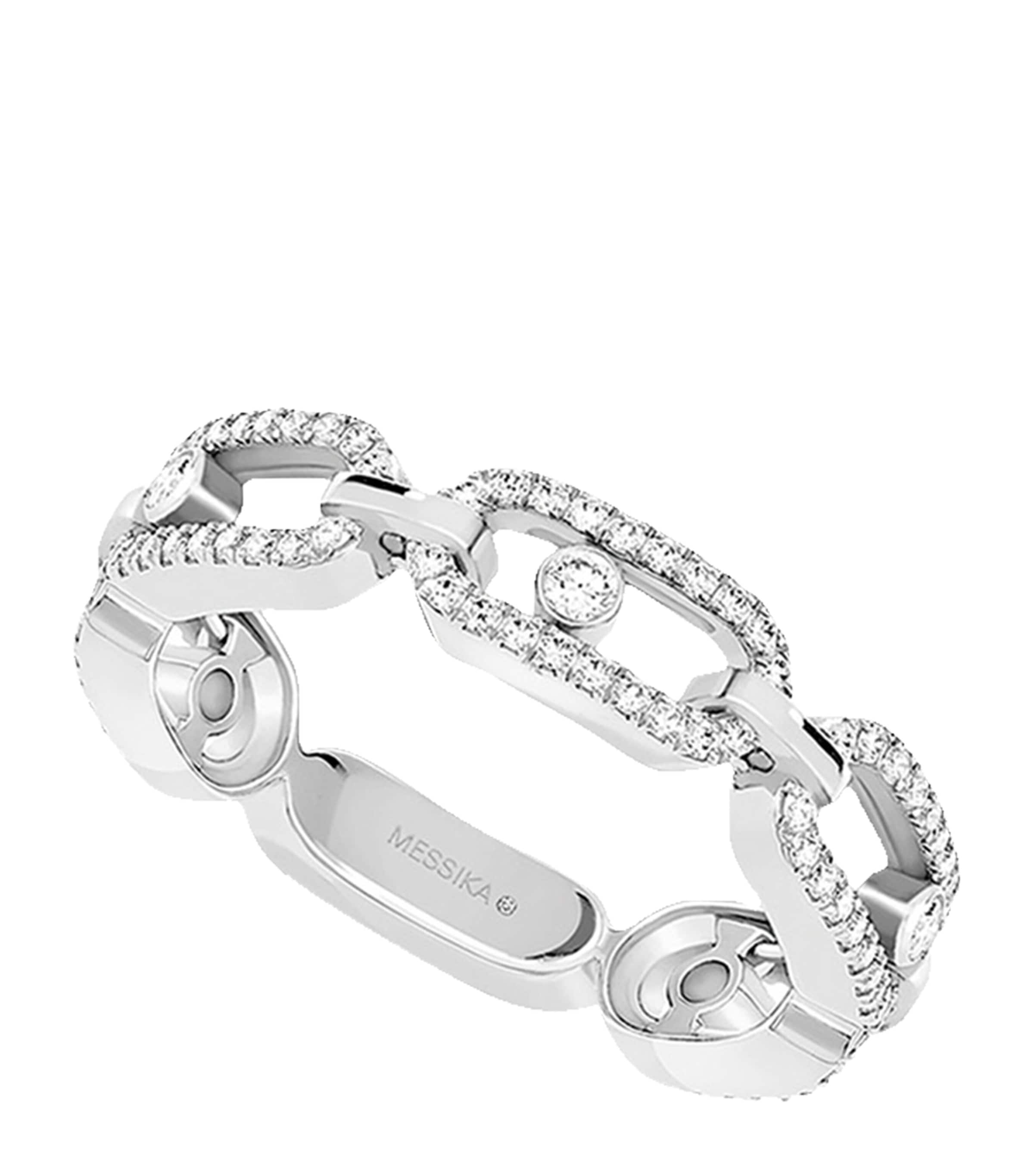 Yellow Gold and Diamond Move Link Pavé Ring