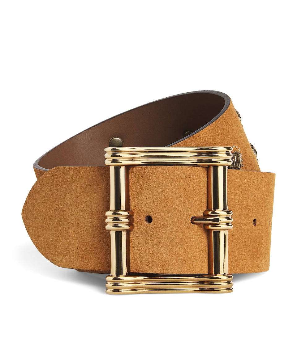 Suede Studded Wide Belt