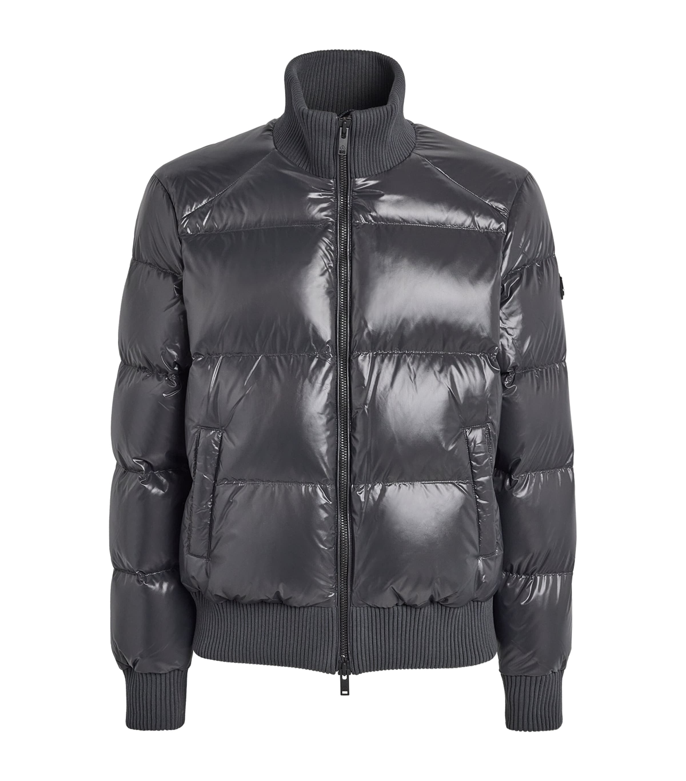Moose Knuckles Mens Down Kings Bomber Jacket Cement