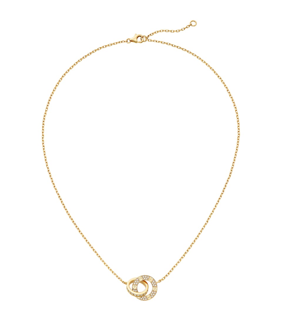 Yellow Gold and Diamond LOVE Necklace