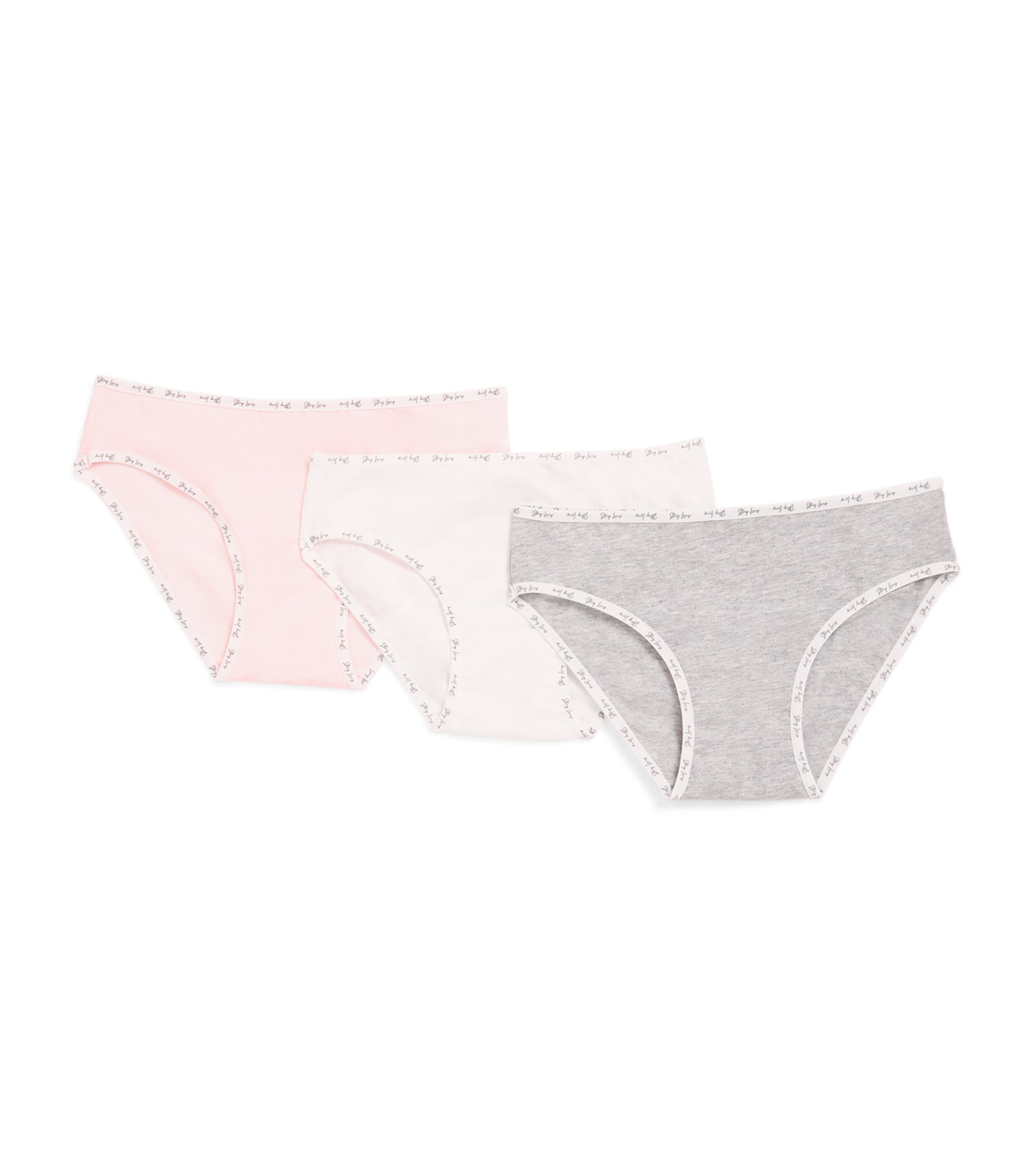 Story Loris Pack of 3 Stretch-Cotton Logo Knickers (4-14 Years) Ass