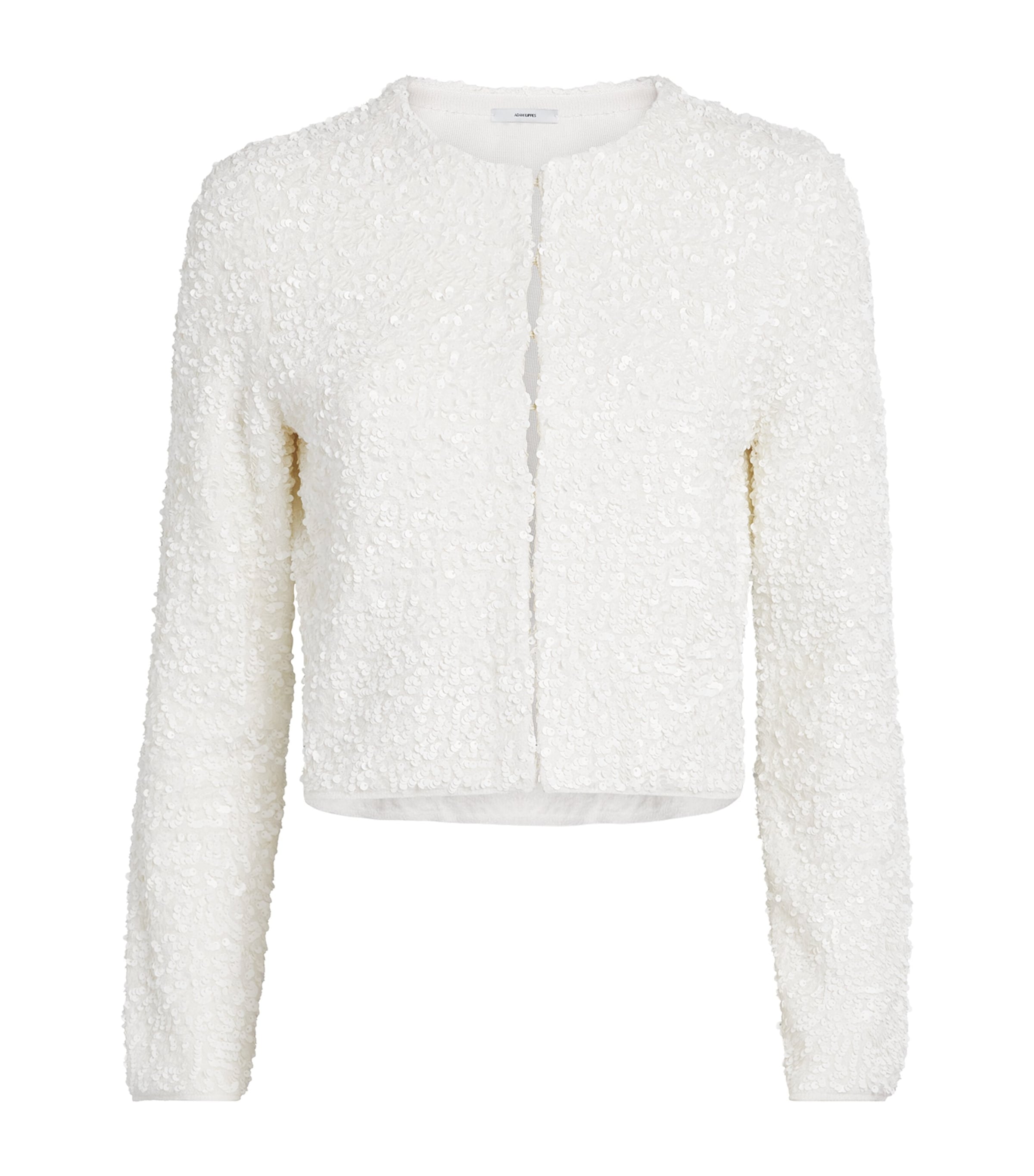 Adam Lippes Womens Sequin Knit Raya Cardigan Ivory