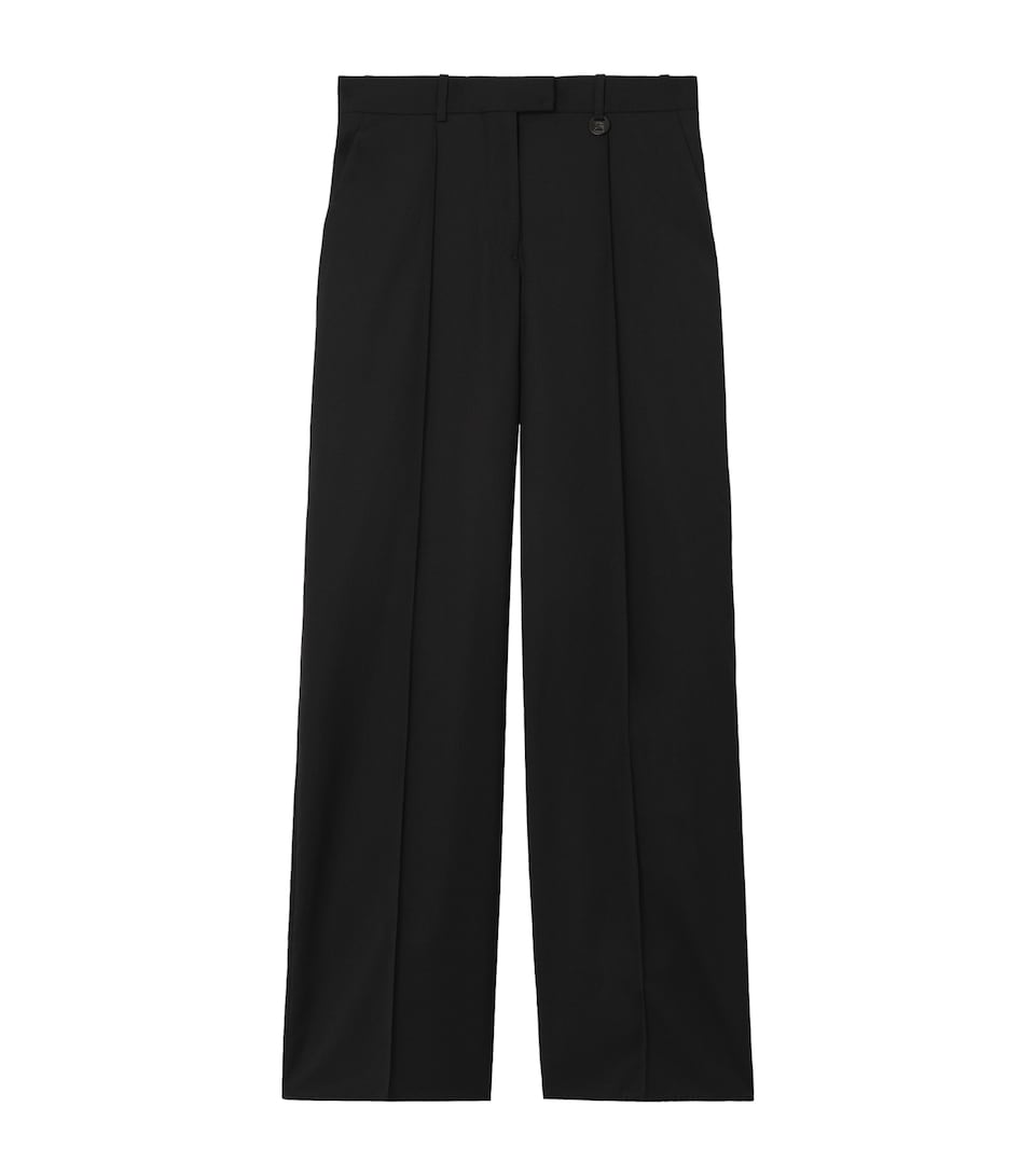 Burberry Womens Wool Tailored Trousers Black