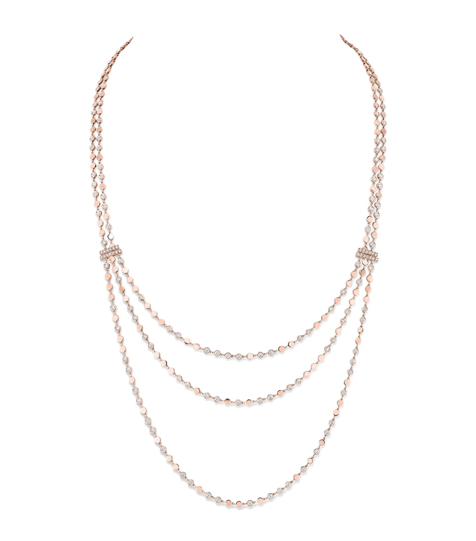 Messika D-Vibes Pink Gold and Diamond Layered Necklace (5.17ct) Pink Gold