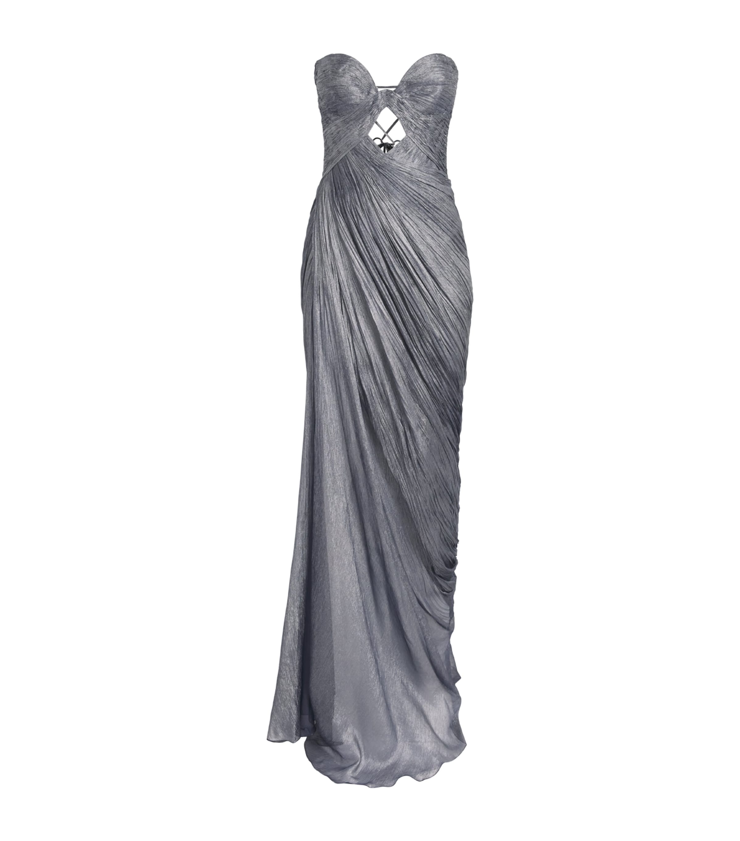 Maria Lucia Hohan Womens Silk Strapless Zephyra Gown Nightfall