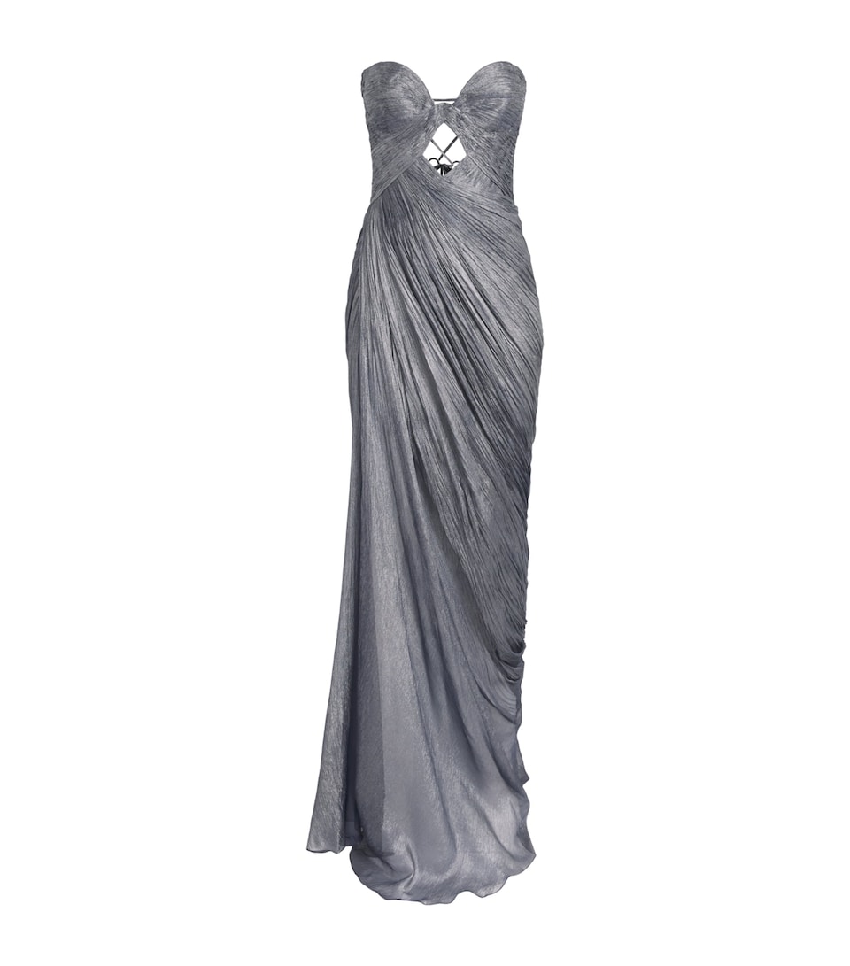 Maria Lucia Hohan Womens Silk Strapless Zephyra Gown Nightfall