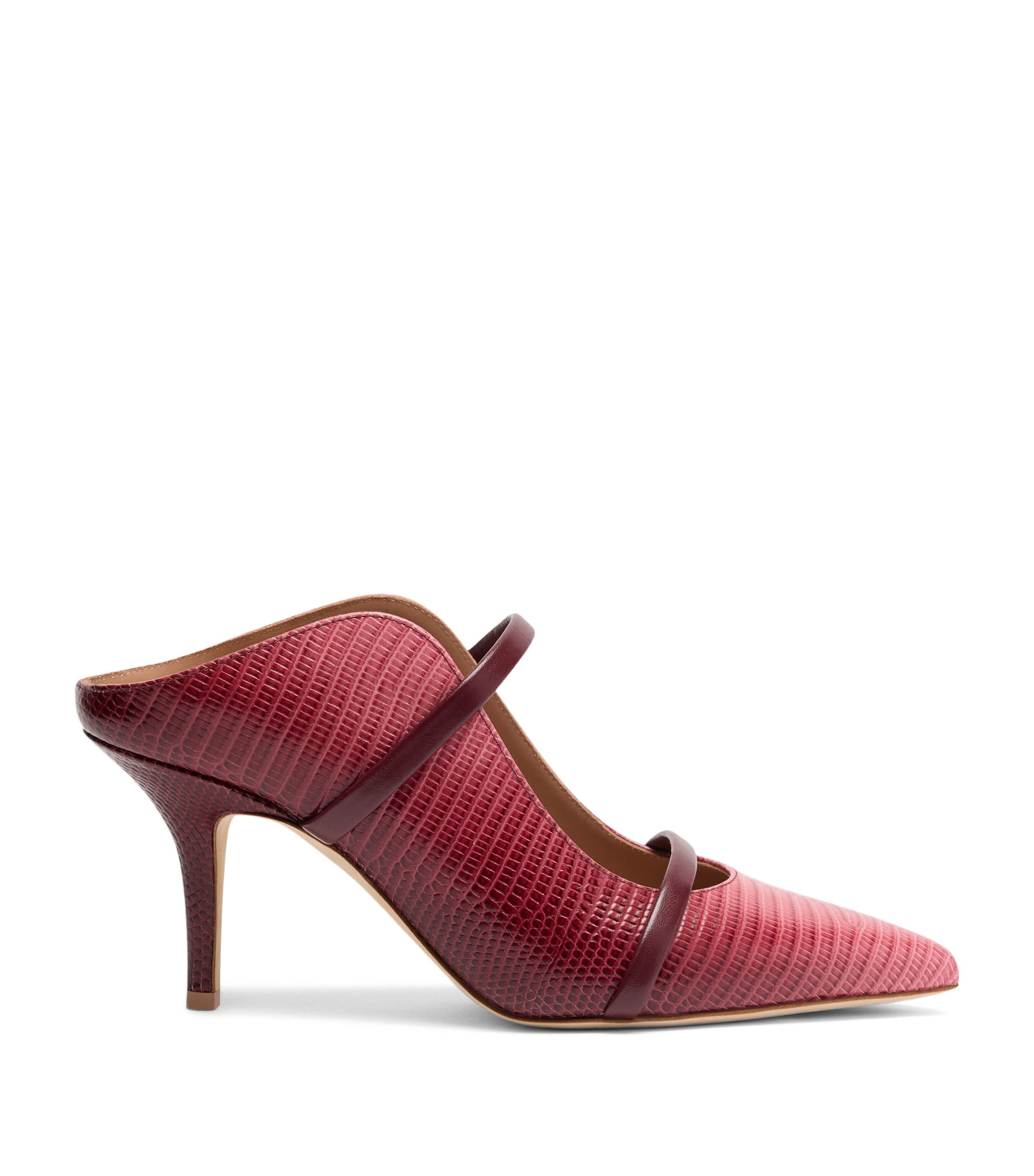 Embossed Leather Maureen Heeled Mules 70