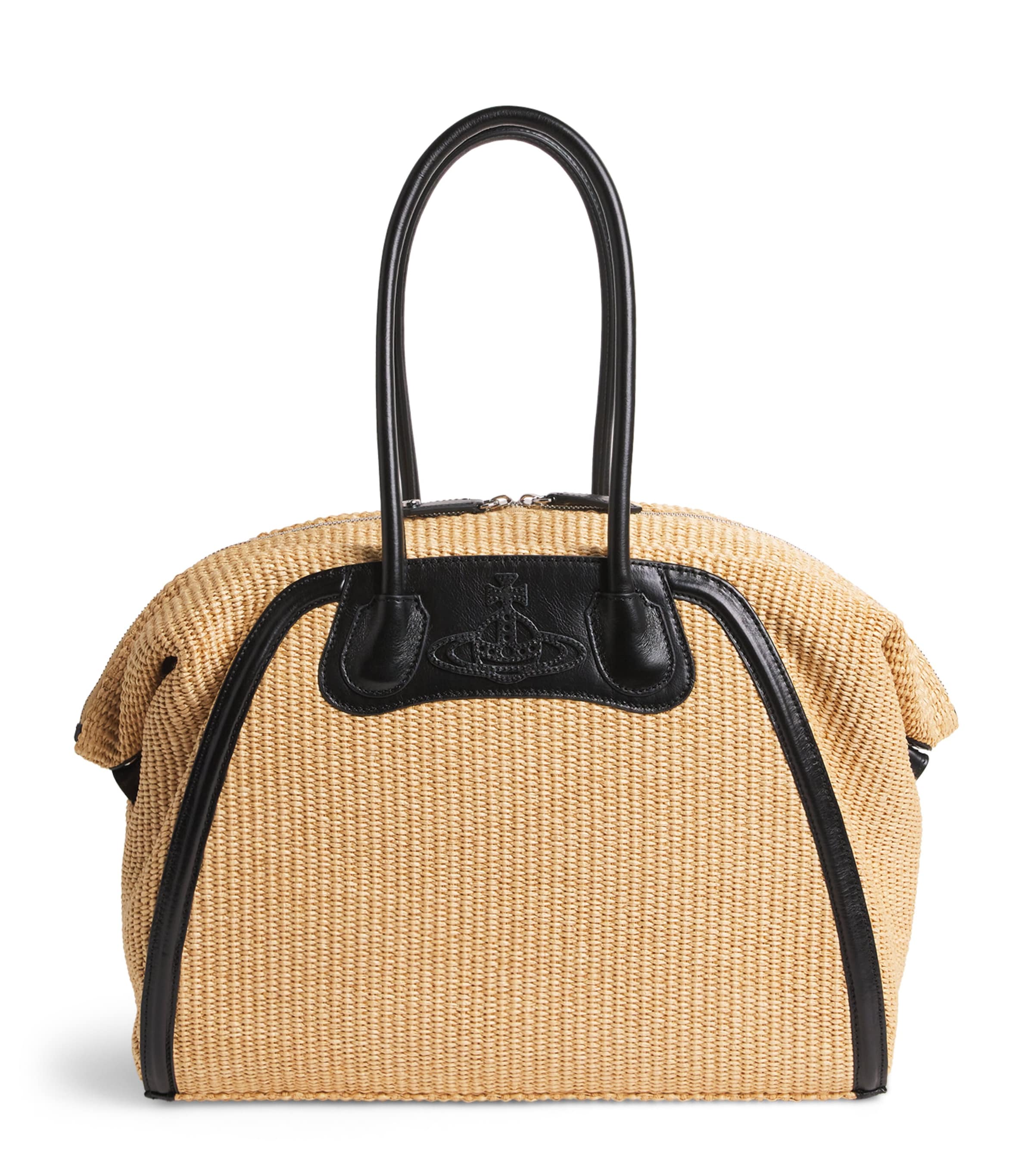 Vivienne Westwood Woven Shirley Top-Handle Bag Natural