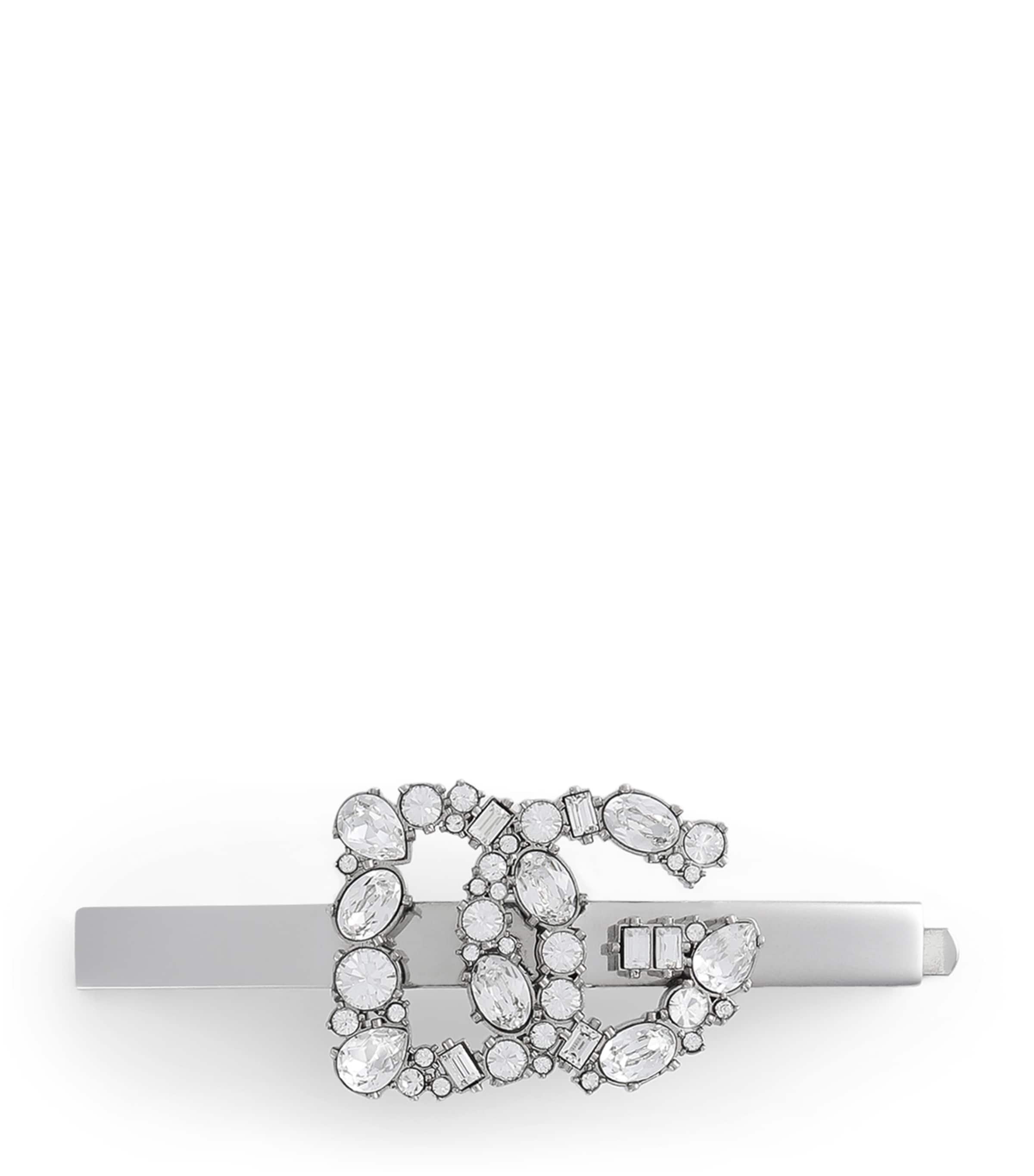 Dolce&Gabbana Diamanté DG Hair Clip Silv