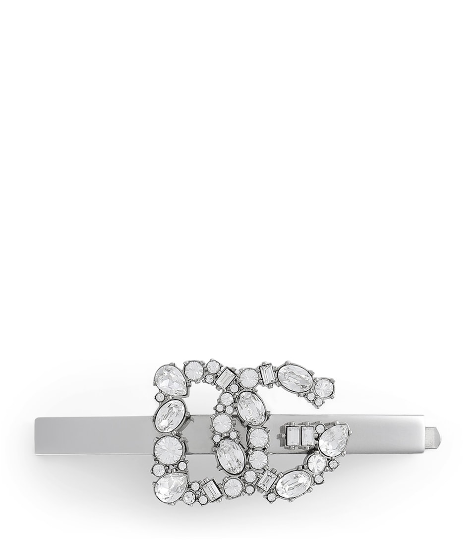 Dolce&Gabbana Diamanté DG Hair Clip Silv