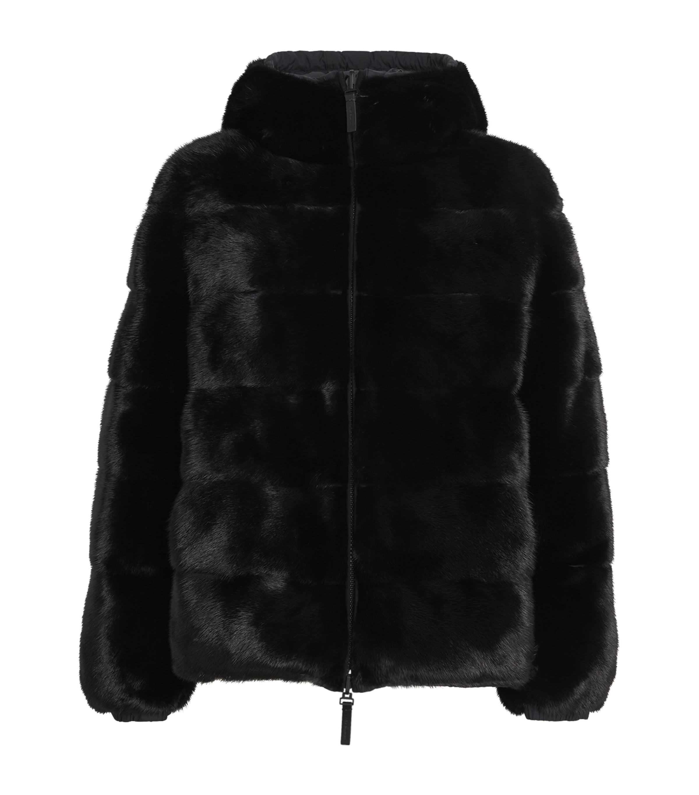 Down Mink Fur-Blend Reversible Jacket