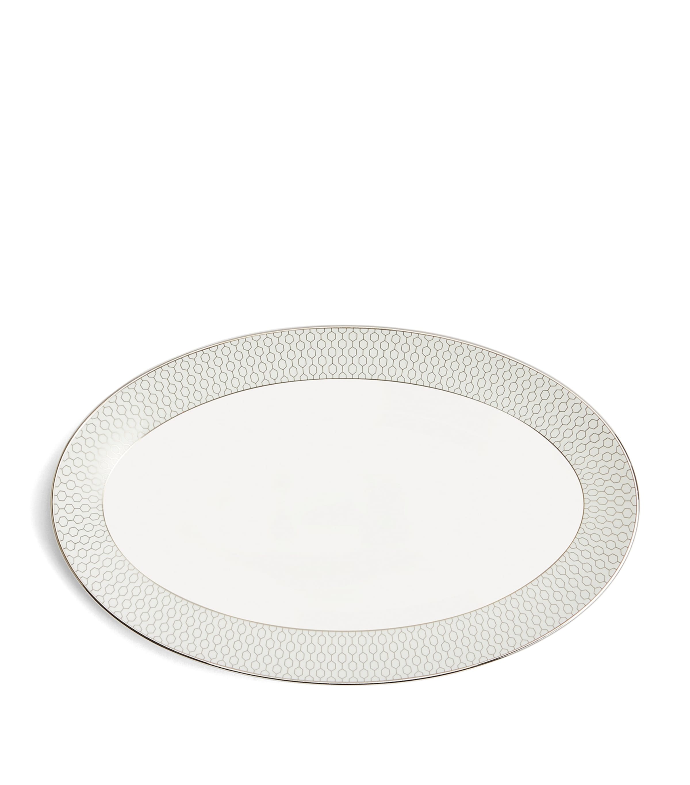 Wedgwood Gio Platinum Oval Bowl (16.5cm x 25.5cm) White