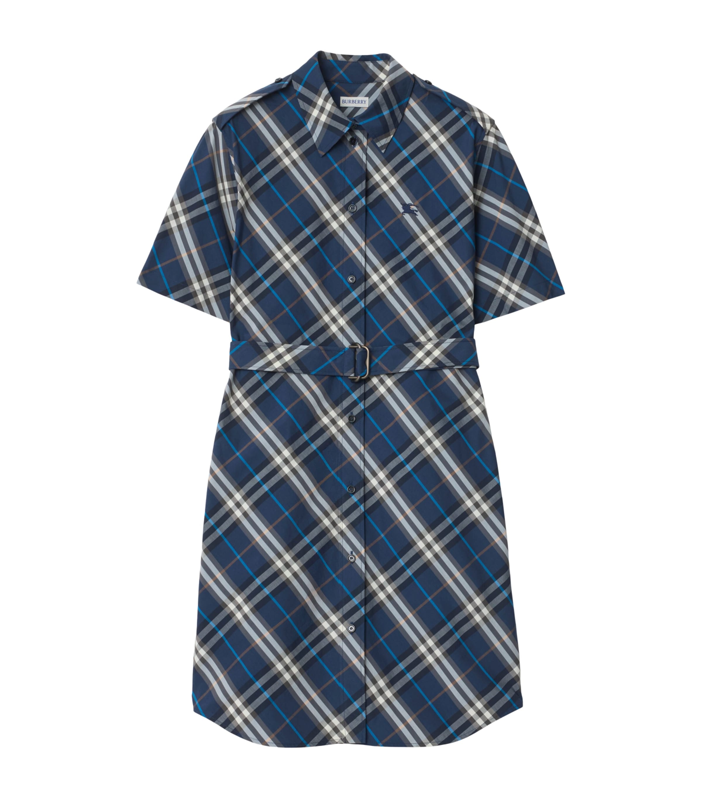 Cotton Check Mini Shirt Dress