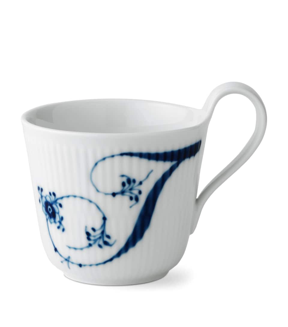 Royal Copenhagen Porcelain Fluted Alphabet Mug Blue